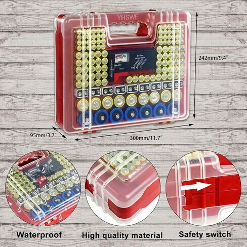 Battery Storage Organizer,Battery Organizer Storage Case with Tester,230+ Batteries Garage Organization Container Box for AA AAA C D 9V(No Batteries , Grey ) in Saudi Arabia