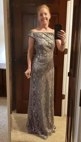 Mother of The Bride Dresses for Women Sequin Lace Off Shoulder Evening Formal Dress Long in Saudi Arabia