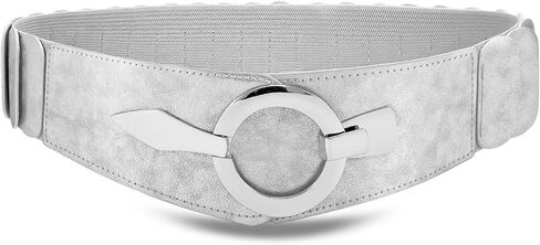 VONMELLI Wide Elastic Waist Belt Women Hip Belt Vintage Stretch Belt with Silver Ring Clasp in Kuwait