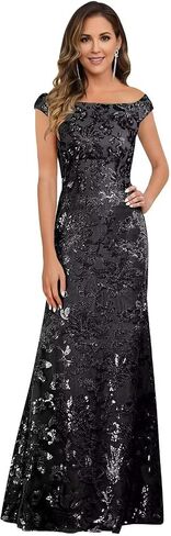 Mother of The Bride Dresses for Women Sequin Lace Off Shoulder Evening Formal Dress Long in Saudi Arabia