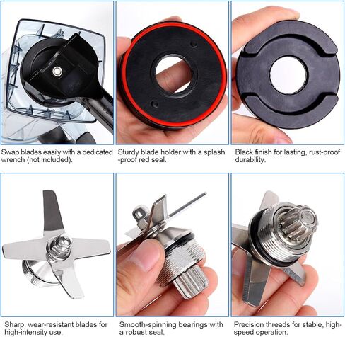 64 oz Blender Pitcher Replacement Parts with Grinding and Crushing Blades with Blade Wrench, 5200 6500 E320 E520 Aspire Creations Professional VM0101 in Saudi Arabia