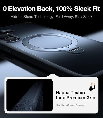 TORRAS 360°Spin Magnetic Stand for Samsung Galaxy S24 Ultra Case, Compatible with Magsafe, Military Grade Shockproof Slim Protective S24 Ultra Case with Kickstand & Ring Holder, Ostand Spin, Black in Kuwait