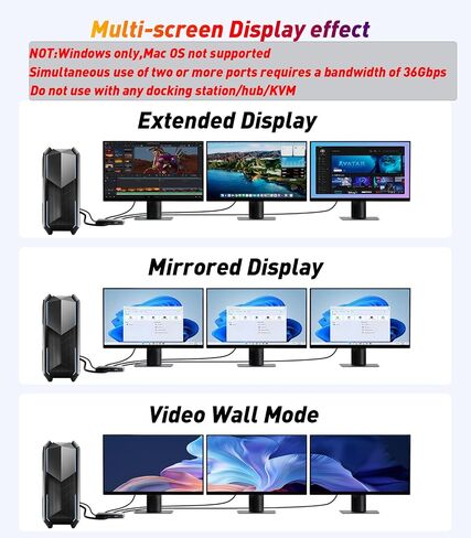 DisplayPort to Dual HDMI Adapter [4K@60Hz] DP to HDMI Splitter 1 in 2 Out Extended Display, DP Male Source Converter for Dual Monitors Compatible with PC,Graphic Card and More in Kuwait