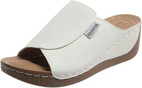 Wedge Sandals for Women Arch Support Platform Slides 2025 Slip on Casual Open Toe Wide Band Walking Shoe in Kuwait