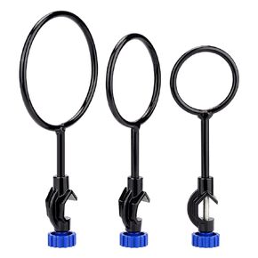 Support Retort Ring Set, 3 Pieces Iron Lab Support Ring with Boss Head in Diameter 60mm 80mm 100mm for Laboratory Experiment, Sturdy Corrosion Resistant