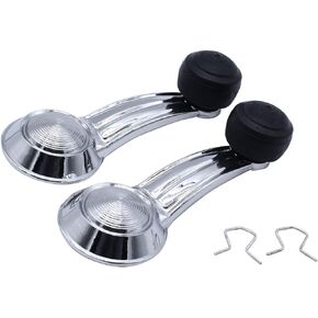 1 Pair Door Window Crank Handle 2 PCS/Set Left and Right Chrome Plated Window Cranks Compatible with Cadillac Chevy Pontiac Olds Buick