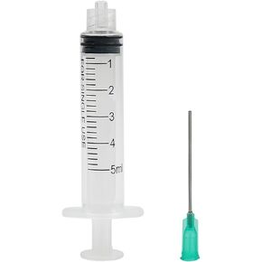 Shintop 10pcs 5ml Syringe with 18Ga 1.5 Inches Blunt Tip Needles for Experiments, Industrial Use