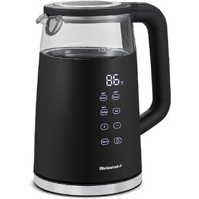 Elite Gourmet EKT719 Dual Volt 120-230V, Travel Double Wall Insulated Cool-Touch, 0.6L Electric Kettle, Stainless Steel Interior, Hinged-Locking Lid, Retractable Handle, Auto Shut-Off, Boil Dry, Black