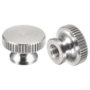 uxcell Knurled Thumb Nuts, 4pcs M10 x D30mm x H20mm 304 Stainless Steel Knurled Nut with Collar High Head Blind Hole Knurled Thumb Nuts for 3D Printer Parts