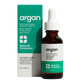 Argan Oil 100% Pure Moroccan Cold-Pressed Face, Body and Hair Lightweight Oil for Moisturizing, Hydrating & Skin Nourishment, 1 oz