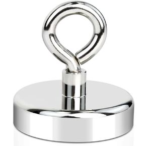 Fishing Magnets, 1.89" (48mm) Super Strong Neodymium Fishing Magnets Lifting Eye-Bolt, 220lbs Heavy Duty Rare Earth Fishing Magnets, for Retrieving in River, Magnetic Fishing, Lifting and Pick up