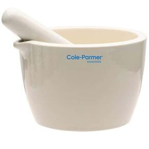Cole-Parmer Mortar and Pestle Set, Porcelain, 750 mL