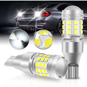 Teguangmei T15 921 LED Bulb Reverse Light, 6000K White 912 Backup Light Super Bright, 3030 30SMD Chips 1200LM 906 904 902 W16W LED Back Up Light, Plug & Play, Pack of 2
