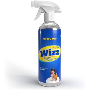 Muddy Mat® Wizz Stain & Odor Remover for strong odor of Cat & Dog Pee, Pet urine odor eliminator, Remove strain and Odor from carpets, fabric, clothing, furniture & Pets - 24oz Spray