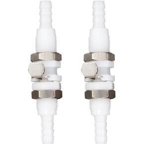 2Pcs 3/16" Plastic Hose In line Quick Connector,Shut-Off valve in Quick Release Coupling Panel Mounting Tubing Quick Disconnect Bulkhead Quick Connect Fittings (2 Male+ 2 Female)