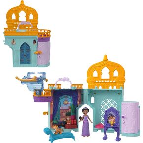 Mattel Disney Princess Toys, Jasmine Doll House Stackable Castle with 1 Small Doll, 2 Character Friends & 7 Accessories, Inspired by the Movie Aladdin