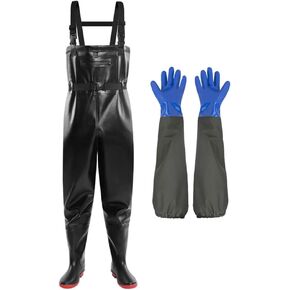 Chest Waders for Men Waterproof Fly Fishing Waders with Long Rubber Gloves, Insulated Duck Hunting Waders