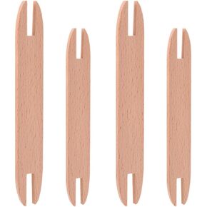 Crochet Kit Supplies 4Pcs Wooden Weaving Shuttle Knitting Needles Weaving Loom Tools Shuttle for DIY Craft Sweater Scarf Tapestry Weaving Accessories Crochet Needle