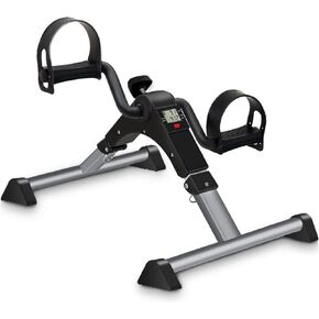 Under Desk Bike Pedal Exerciser, Upper & Lower Peddler Exerciser for Seniors with LCD Display, Fitness Folding Exerciser Peddler for Arm & Leg Workout