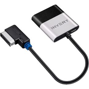 INVERY Airdual Bluetooth 5.0 aptX-HD Car Adapter Compatible for Audi MMI 3G AMI Music Interface,Audi Symphony,Audi Concert,Mercedes Media Interface and Volkswagen MDI Interface