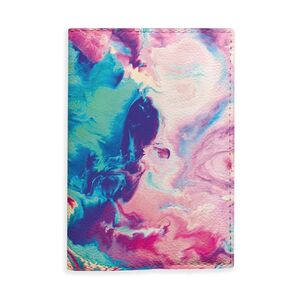 Colorful smoke Pink Passport Holder for Women Eco Leather cover for Documents Birthday Gift Idea