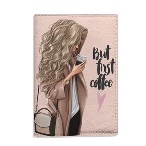 But First coffee blonde passport cover eco leather holder travel accessories handmade pouch for documents
