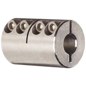 CLX-22-22-SS One-Piece Clamping Rigid Coupling, Stainless Steel, 1-3/8" Bore A Diameter, 1-3/8" Bore B Diameter, 2-1/2" OD, 3-5/8" Length