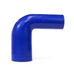 HPS 1.5" - 1.75" ID, Silicone 90 Degree Elbow Reducer Coupler Hose, High Temp 4-Ply Reinforced, Leg Length on Each Side: 4-1/2", 75 Psi Max. Pressure, SER-8978-BLK, Silicone, Black