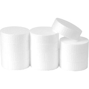 Crafare 3 Inch Foam Circles for Crafts 18 Pack 1 Inch Thick Round Polystyrene Discs for DIY Projects White