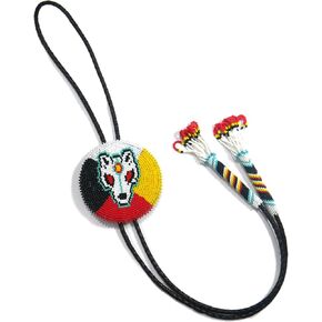 Beaded Bolo Tie with Geometric and Traditional Design - Men's Bolo Tie for Wedding, Formal Occasion in Kuwait