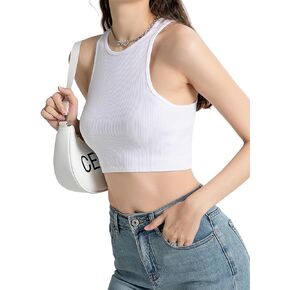 Ribbed Tank Tops for Women Great Stretchy Crop Tops for Women Trendy Soft Going Out Basic Comfortable Fit Cropped Tank Tops