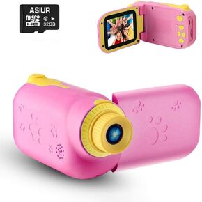 Kids Camera for Toddler Girls Boys Aged 3-9, Kids Toys Digital Camera for 3 4 5 6 7 8 9 Year Old Girls, Children Toy Camera Birthday Gift for Kids with 32GB SD Card, Pink in Kuwait