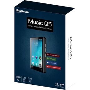 مشغل MP3 Samvix iPlatinum Q5 Kosher سعة 32 جيجابايت مع مكبر صوت مدمج وبلوتوث (بدون فيديو أو راديو أو WiFi)
