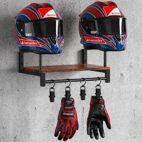 Helmet Rack Wall Mount, Motorcycle Helmet Holder Plate Rack Display Organizer with Motorcycle Accessories Helmet Hanger Wall Mount for Football Motorcycle in Saudi Arabia
