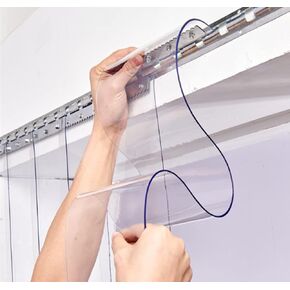PVC Curtain Plastic Strip Door Curtain 4.4ft Width x 7ft Height Clear Kit,0.08in Thickness for Warehouse Supermarket Factory Garage Toilet Stairs