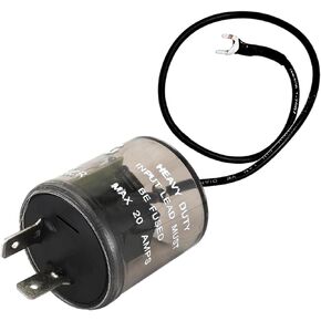 2 Pin LED Flasher, 12V Car Electronic LED Turn Signal Flasher Relay with Ground Wire, Two Prong Round Relay Fix Turn Signal Bulbs & Fast Hyper Flash for Car Motorcycle Truck