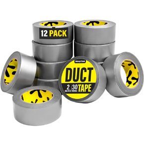 Duct Tape Heavy Duty Waterproof - Silver Tape 90 Feet x 2 Inch - 5 Roll Pack Duct Tape Bulk - Flexible, No Residue, Strong, Easy Tear and All-Weather Tape - Grey Heavy Duty Duct Tape for DIY Repairs