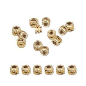 120pcs Knurled Insert Nuts, M3 x 6 x 5mm Brass Threaded Insert Female Thread Knurled Nut, M3 Heat Set Inserts Embedment Nut for 3D Printer Printing Project