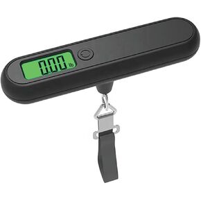 ميزان أمتعة رقمي محمول، ميزان أمتعة السفر المعلق، فحص الوزن، سعة 110 رطل، البطارية متضمنة، أسود in Kuwait