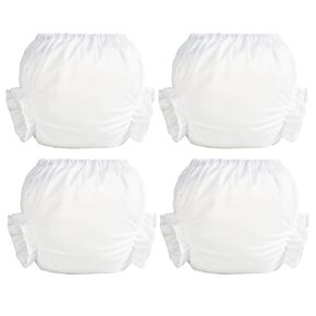 Joyo roy 4pcs Bloomers Shorts White Bloomers Infant Bloomers Baby Bloomers 3-6 Months White Baby Bloomers Bloomer Pants Newborn Bloomers Toddler Bloomers Baby Diaper Cover Newborn Diaper Cover 0-6M