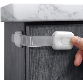Baby Locks Straps (8-Pack) Child Safety Cabinet Proofing - Safe Quick and Easy 3M Adhesive Cabinet Drawer Door Latches No Screws & Magnets Multi-Purpose for Furniture Kitchen Ovens Toilet Seats in Saudi Arabia