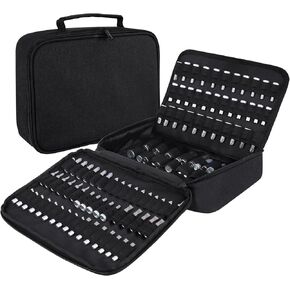 138 Hole Portable Socket Organizer, Drill Bit Organizer Drill Bit Holder Bit Pouch 1/4-Inch, 3/8-Inch, 1/2-Inch,Screwdriver Bit Organizer Drive Bit Adapter Storage Drill Bit Case Only