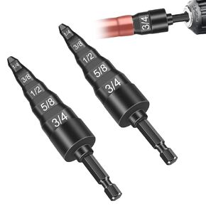 5 in 1 HVAC Repair Tool, SUNJOYCO 2PCS Air Conditioner Copper Pipe Tube Expander Soft Copper Tubing Swaging Tool Repairing Set, Copper Pipe Swage Flaring Tool Bit 1/4'', 3/8'', 1/2'', 5/8'', 3/4''