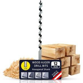 16 mm Auger Wood Drill Bit 18 inch Long Metric for Hard and Soft Wood - Extra Long Drill bit with Sharp Edges for Precise Holes and Effortless Drilling - Durable Drill Bit for Woodworking in Kuwait