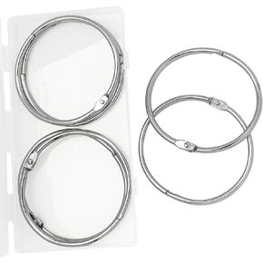 3Inch (6 Pack) Loose Leaf Binder Rings, Nickel Plated Steel Binder Rings, Keychain Key Rings, Metal Book Rings, Silver