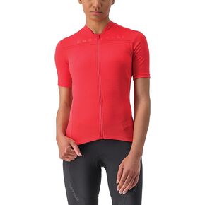 Castelli Women’s Anima 4 Jersey, Short Sleeve Zip Up Base Layer, UV Protective Fabric for Road and Gravel Biking l Cycling