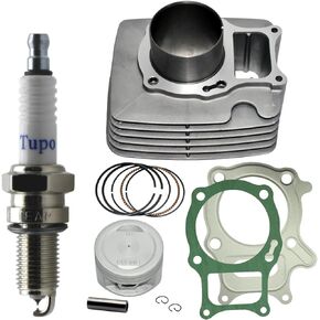 Cylinder Iridium Spark Plug Piston Ring Gasket Top End Rebuild Kit Big Bore Compatible with Honda Recon 250 Sportrax 250 TRX 250 TRX250 TRX250X TRX250EX TRX250TM TRX250TE 1997-2019