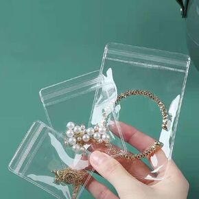 Small Plastic Bags, 100 Pcs Mini Baggies, Clear Plastic Jewelry Zip Bags, Thick Self Sealing OPP Bags, Clear Zip lock Bags, Resealable Poly Bags for Pill, Beads, Screws, Packaging (2x2.8"）