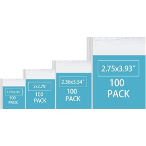 2" x 2" Plastic Bags, 500 pcs Mini Baggies, Clear Small Ziplock Bag, Resealable Zipper Poly Bags for Jewelry Supplies, Small Business, Storage, Candy Bags