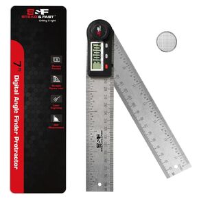 Digital Angle Finder Ruler 7 Inch / 200 mm Stainless Steel with Case, Digital Protractor Angle Finder for Woodworking Measurement, Angle Measuring Tool by S&F STEAD & FAST